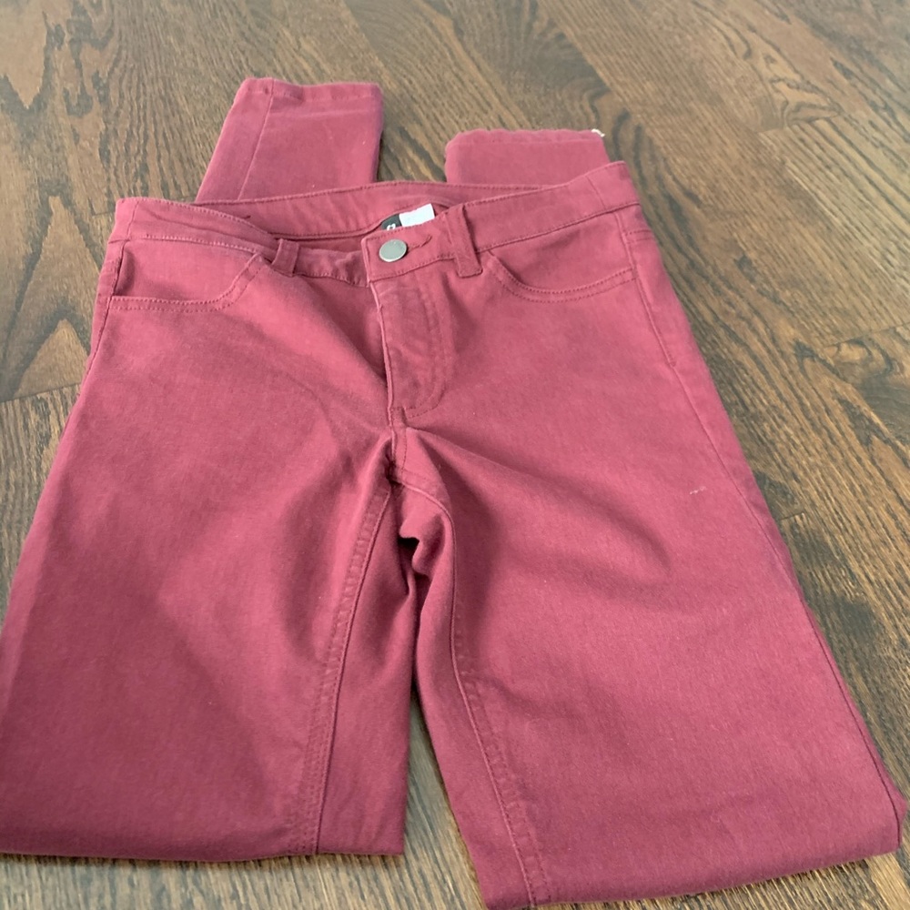Burgundy jeans